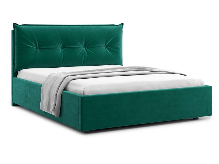 Кровать Cedrino 180х200 темно-зеленого цвета с подъемным механизмом 
