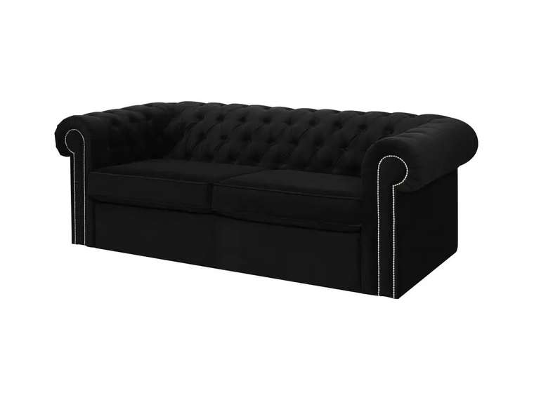Диван-кровать Chesterfield черного цвета