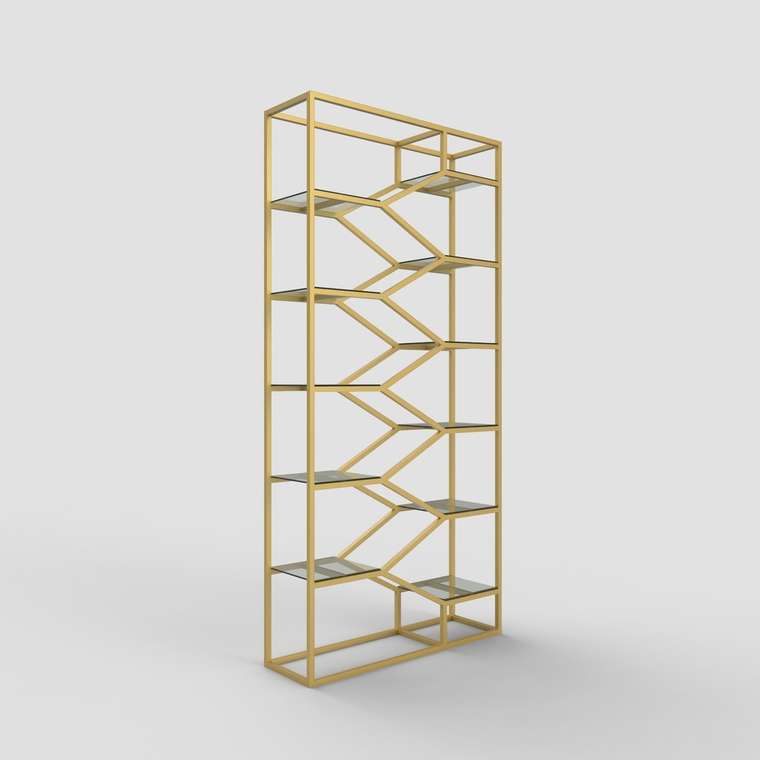 Стеллаж "Aurora" золото с бронзовым стеклом (2000х900х300)