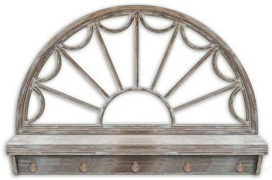 Настенная полка-вешалка бежевого цвета