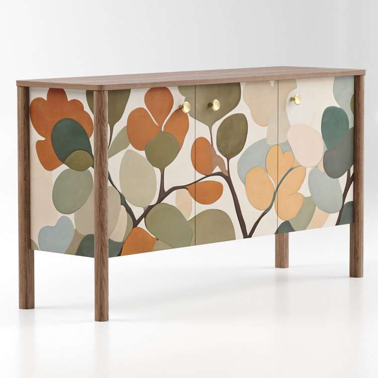 Комод Bergen BG041 бежевого цвета с принтом