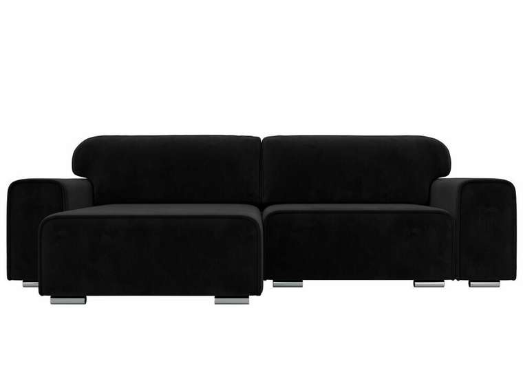Угловой диван-кровать Лига 029 черного цвета левый угол