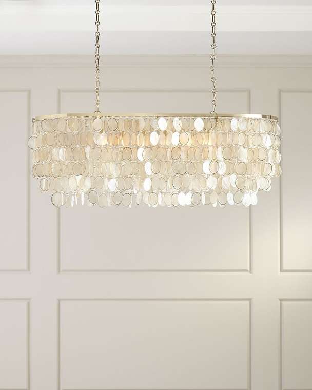 Золотая линейная люстра "Агата"