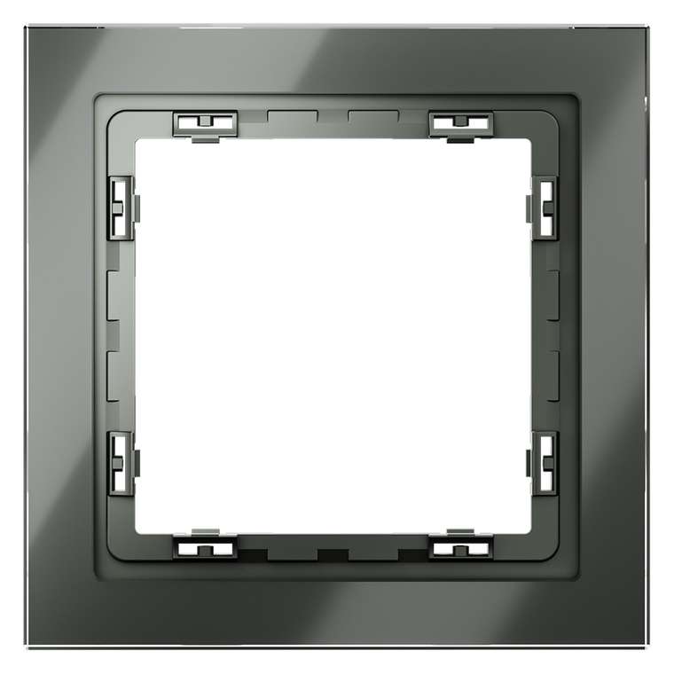 Рамка стеклянная VOLTUM S70 на 1 пост, (титан, стекло)