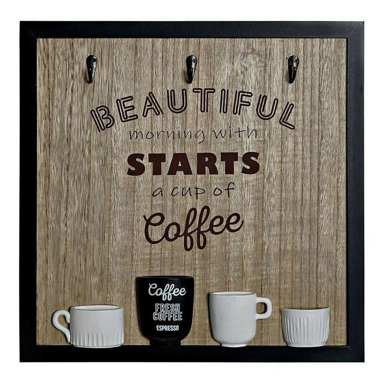 Настенная вешалка Деревянный Смола Деревянный MDF Vintage 41 x 3 x 41 cm