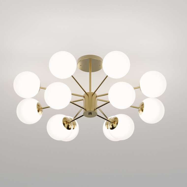 Потолочный светильник со стеклянными плафонами 502002/12 латунь Adaline