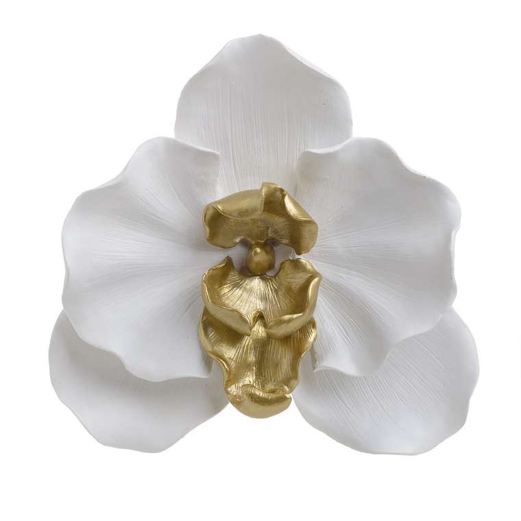 Настенный декор Цветок бело-золотого цвета