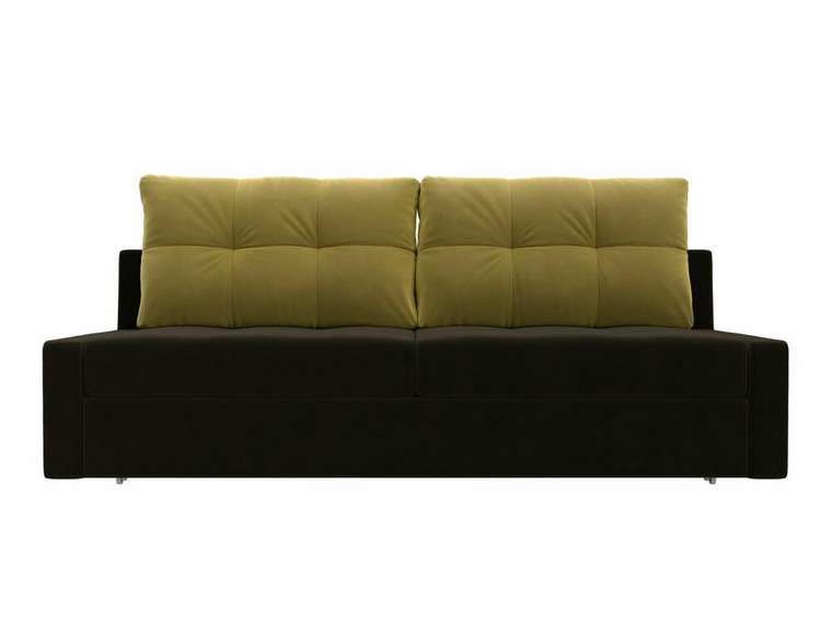 Прямой диван-кровать Мартин желто-коричневого цвета