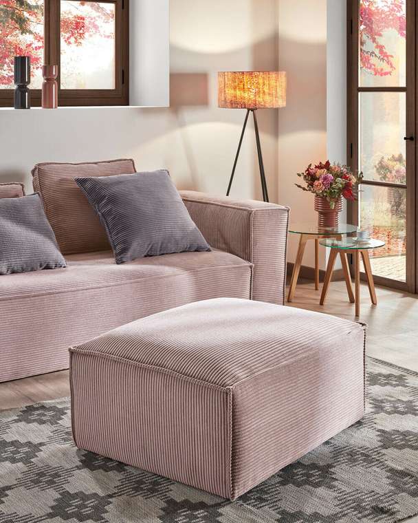 Угловой диван Blok 300 розового цвета левый