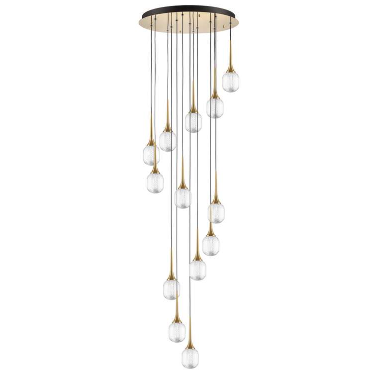 Люстра ACRILE 53W LED 3217LM 360G ЗОЛОТО 3000K