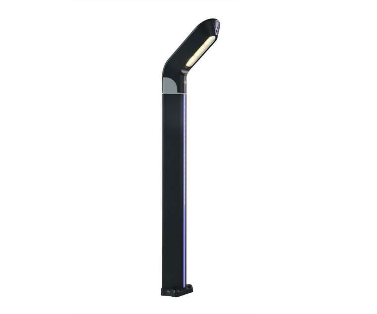 Светильник уличный серый с солнечной батареей w10*24 h80 Led 10W (3000K) Декоративная подсветка розовая.