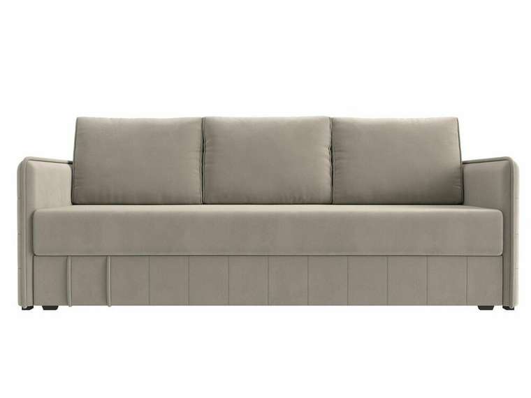 Прямой диван-кровать Слим бежевого цвета с пружинным блоком
