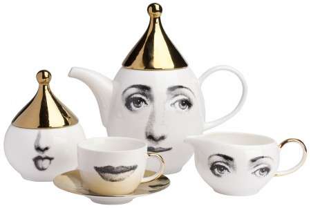 Чайный сервиз Faces Piero Fornasetti Gold