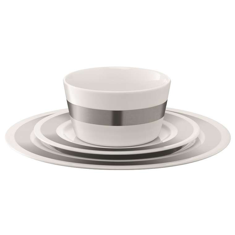 Набор посуды из 3 предметов Space платина из фарфора