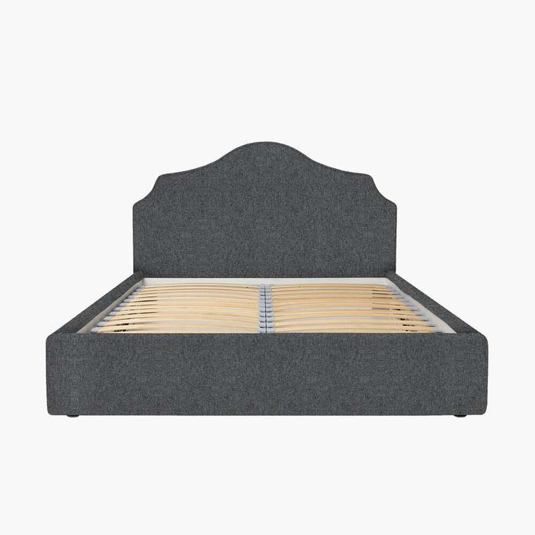 Кровать Bliss 200х200 графитового цвета в обивке из рогожки без подъёмного механизма