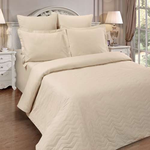 Пододеяльник 'Цвет эмоций' 146х210 стеганый на молнии Зима-лето, поплин, 100% хлопок, пл. 110 гр./кв. м., 'Бежевый'