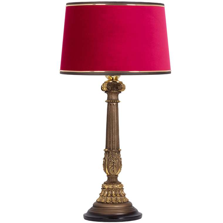 Настольная лампа Испанская Колонна красного цвета