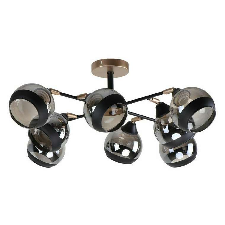 Люстра на штанге MD.51848-8-S-BK+CPN (стекло, цвет серый)