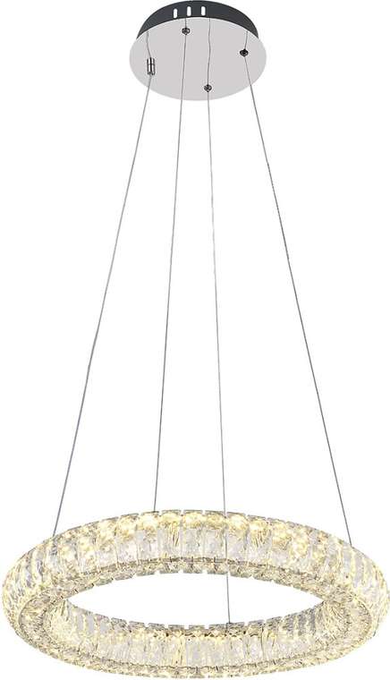 Подвесной светодиодный светильник Escada Royal 620/S LED 50Вт, 3000К-6000К, ПДУ, изменение цветовой температуры, металл/хрусталь, хром/прозрачный