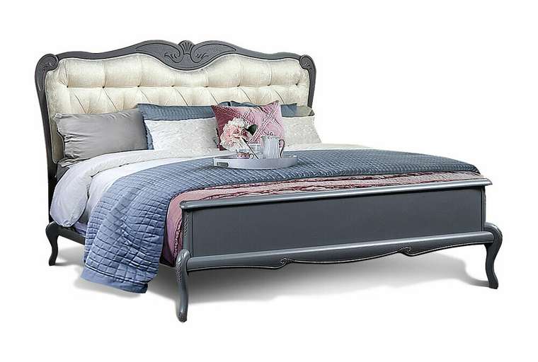 Кровать Fleuron 140х200 серо-бежевого цвета