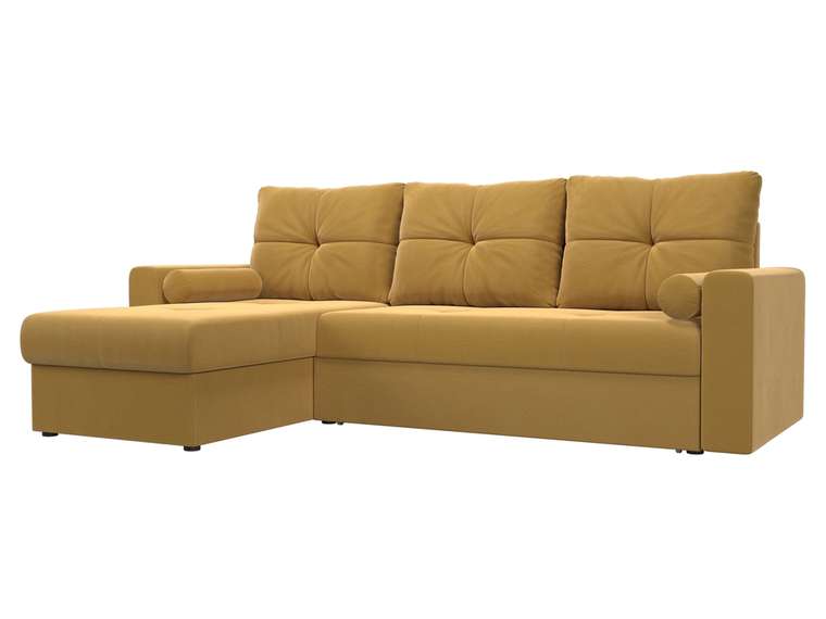 Угловой диван-кровать Верона желтого цвета левый угол