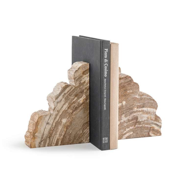 Набор из двух подставок для книг Kayu коричневого цвета