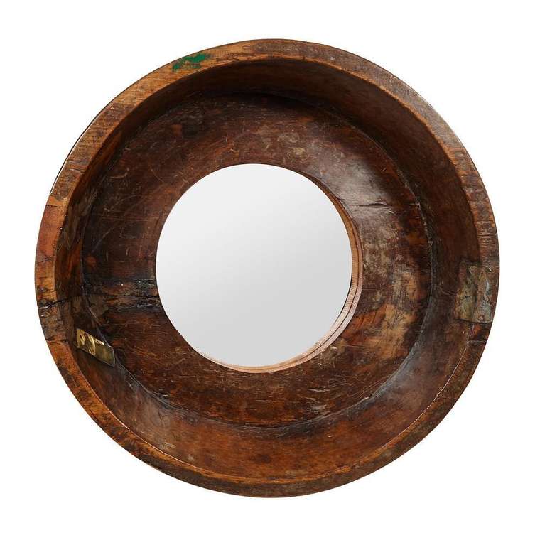 Набор из двух настенных зеркал Plate коричневого цвета