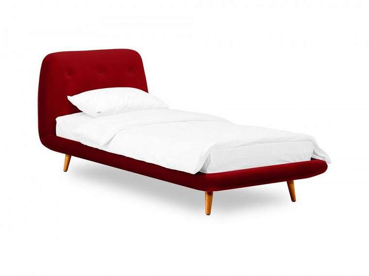 Кровать Loa 90х200 бордового цвета
