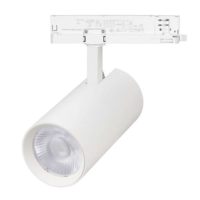 Трековый трехфазный светильник Arlight LGD-GERA-4TR-R90-30W Day4000 (WH, 55 deg, 230V) 055133