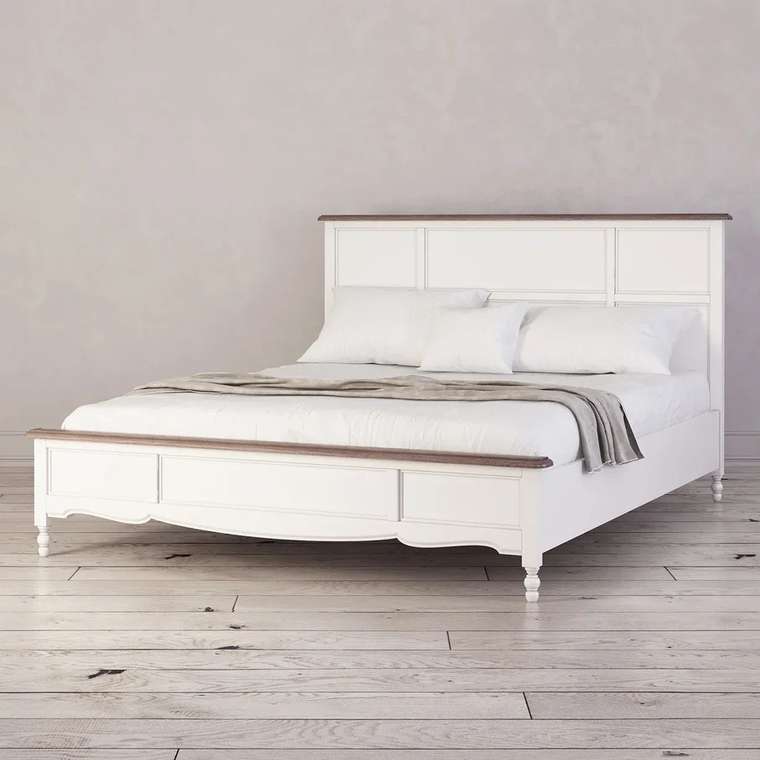 Кровать двуспальная Leblanc белого цвета 160х200