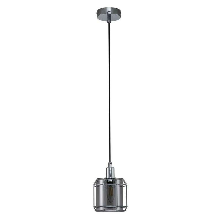 Подвесной светильник Midland 10188/1S Chrome (стекло, цвет дымчатый)