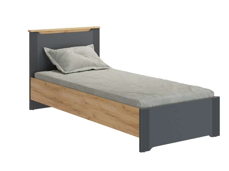 Кровать Эмилия 90х200 серо-бежевого цвета