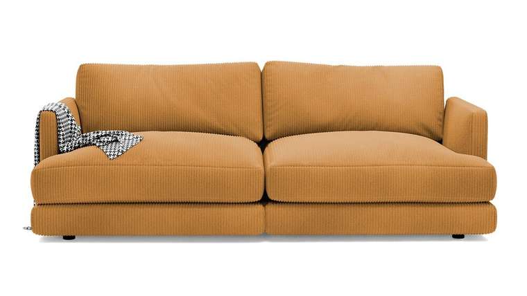 Прямой диван-кровать Ибица желтого цвета