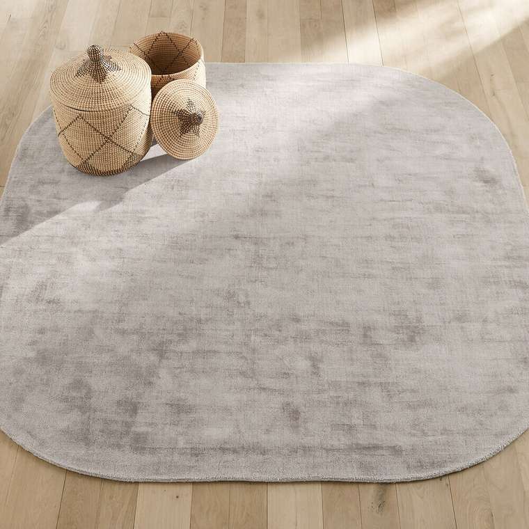 Ковер Tencel Mustha 250х250 серого цвета