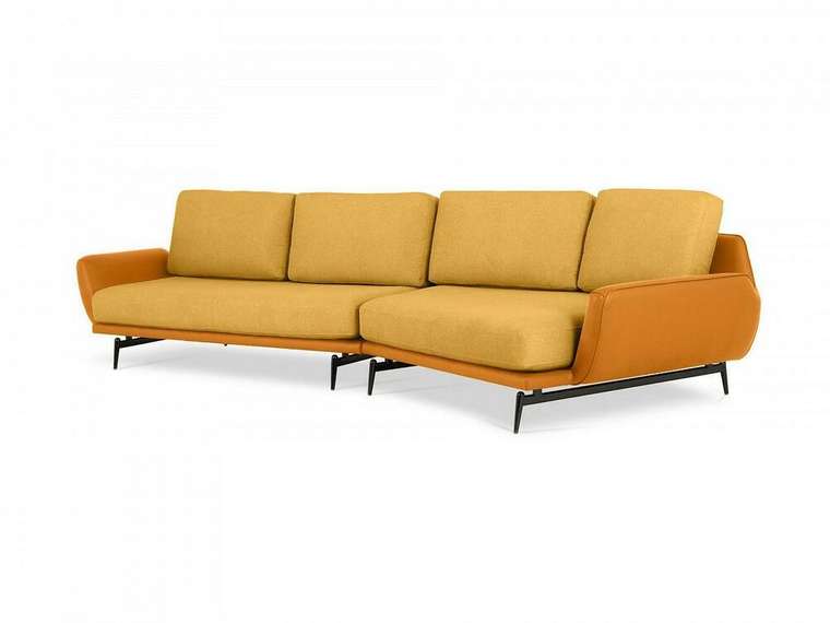 Угловой диван правый Ispani желто-оранжевого цвета