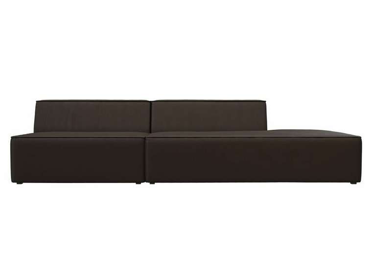 Прямой модульный диван Монс Модерн бежевого цвета (экокожа) правый