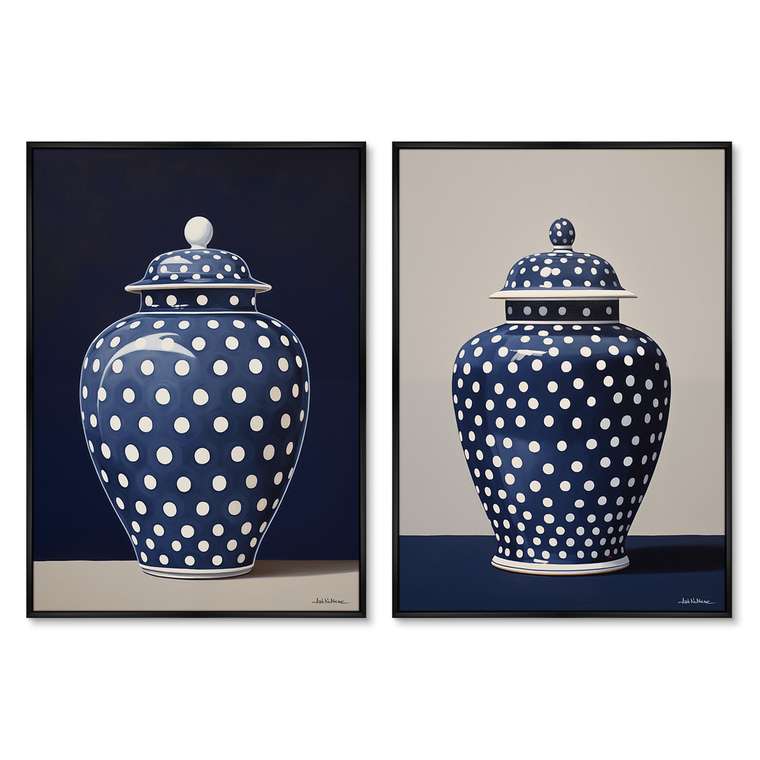 Набор из двух репродукций картин Porcelain vase, 2024г.