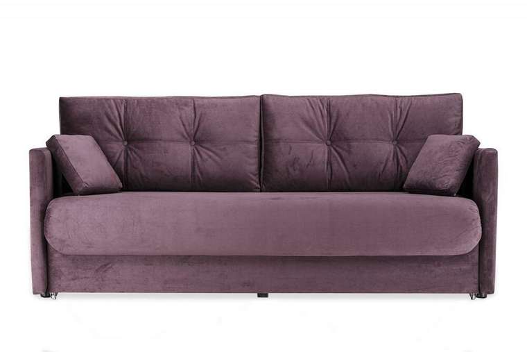 Прямой диван-кровать Шерлок бордового цвета