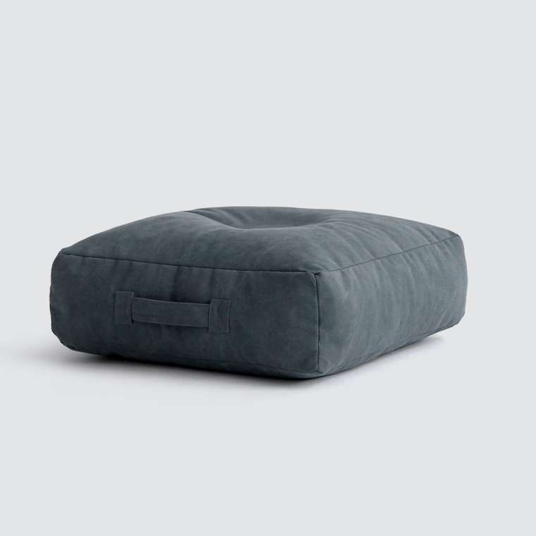 Пуф-подушка из натурального хлопка темно-серого цвета