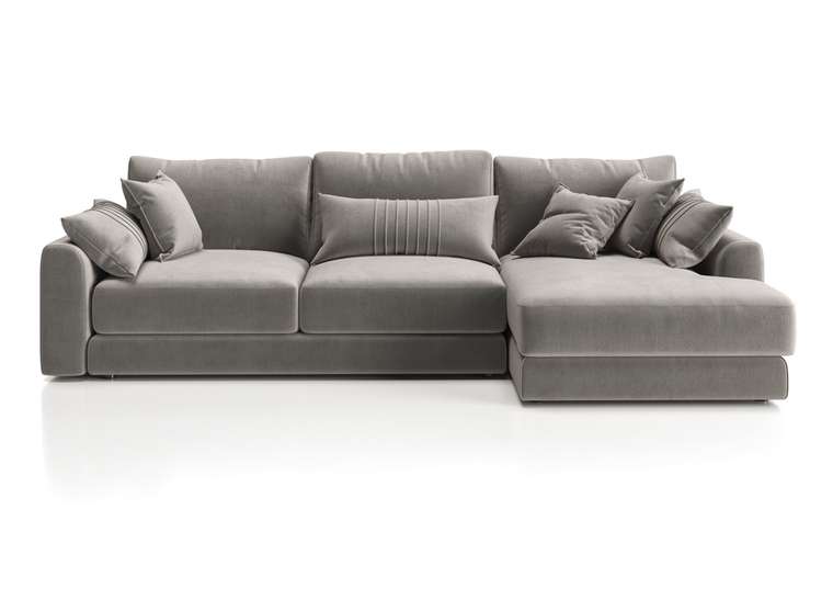 Угловой диван-кровать Шерлок с оттоманкой серого цвета