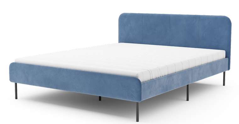 Кровать Элиса 180х200 синего цвета без подъемного механизма