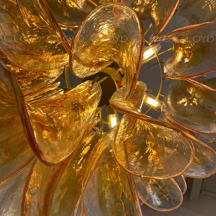 Люстра Cloyd AZORES-C C10 / ?65 см - латунь светл. - янтарное стекло