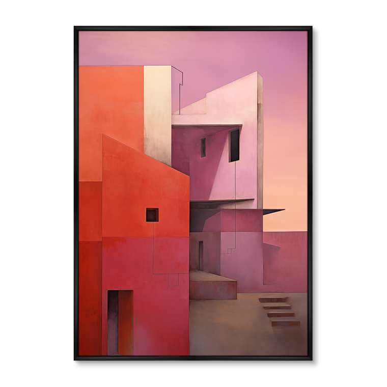 Репродукция картины Buildings, after sunset, No 1, 2024г.