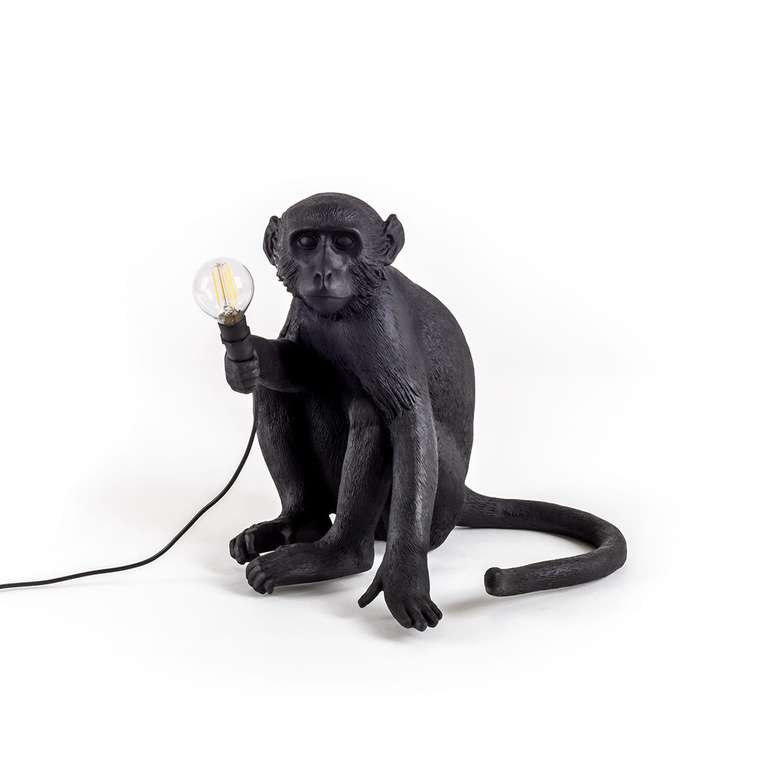 Настольная лампа SelettI The Monkey Lamp Black Sitting Version 
