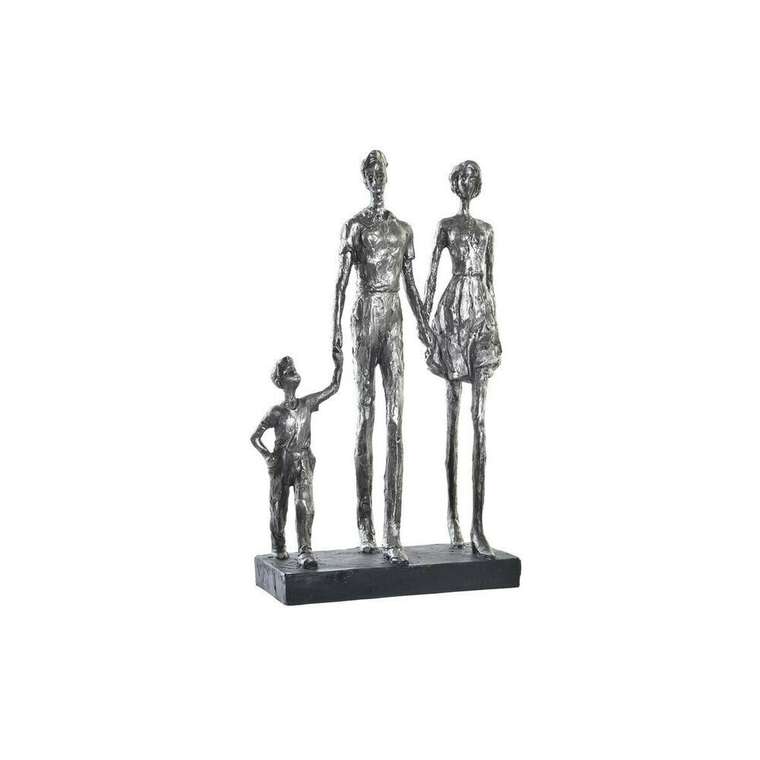 Декоративная фигура Серебристый Чёрный Смола современный Семья (26 x 11,5 x 41,5 cm)