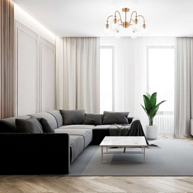 Люстра на штанге Gloss 1141/6PL Clear (стекло, цвет прозрачный)