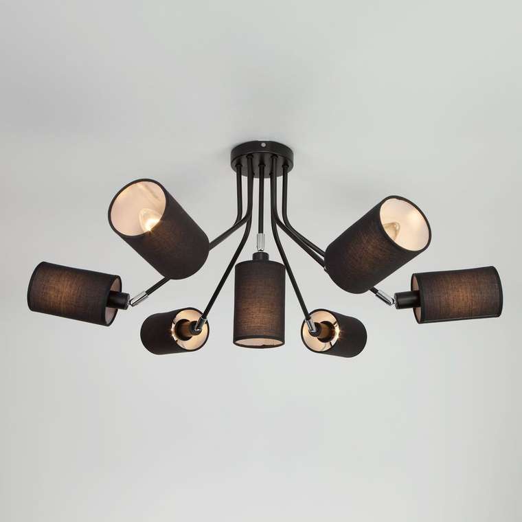 Потолочная люстра с тканевыми абажурами 70072/7 черный Duetto