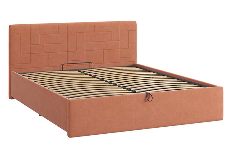 Кровать Лора 2 160х200 персикового цвета с подъемным механизмом