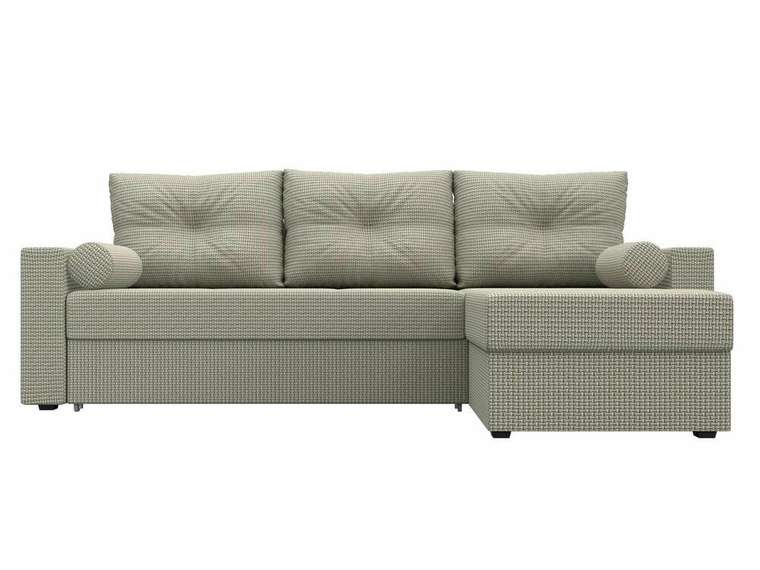 Угловой диван-кровать Верона бежево-серого цвета  правый угол