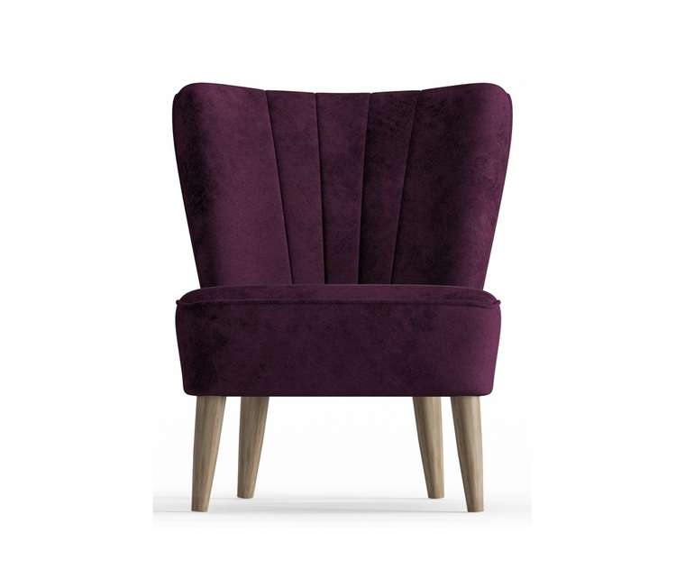 Кресло Пальмира в обивке из велюра фиолетового цвета